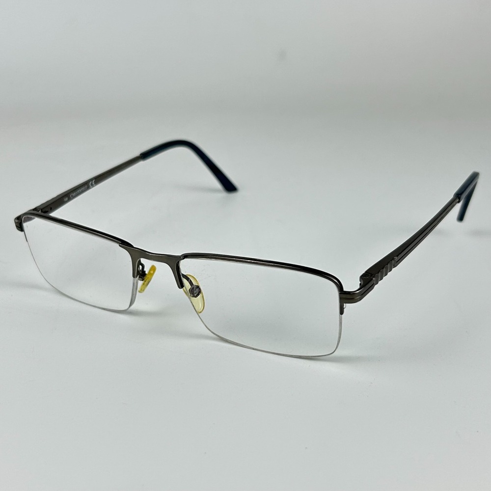 Chesterfield 886/T Unisex Adults Eyeglasses Frame Gray Metal Half‎ Rim 145 mm